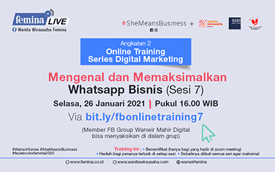 Online Training Gratis! MENGENAL DAN MEMAKSIMALKAN WHATSAPP BISNIS